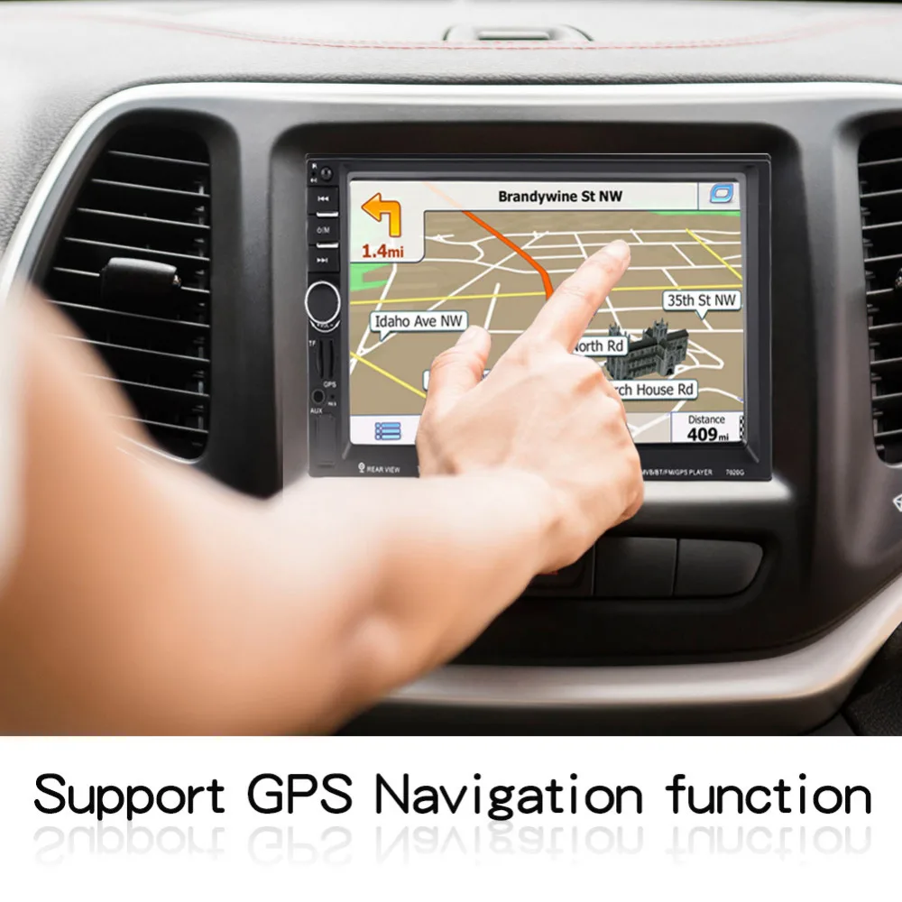 7 дюймовый автомобильный радиоприемник с сенсорным экраном HD Bluetooth MP5