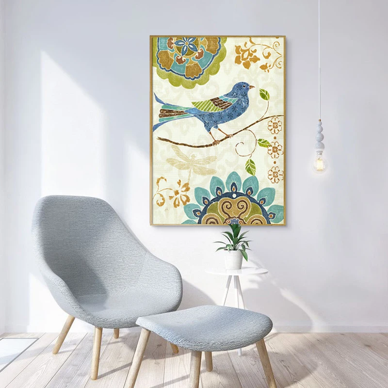 HAOCHU American Country Decorative Paintings Living Room Sofas Modern Hanging Drawings Bedside Walls Painted Flowers and Birds | Дом и сад