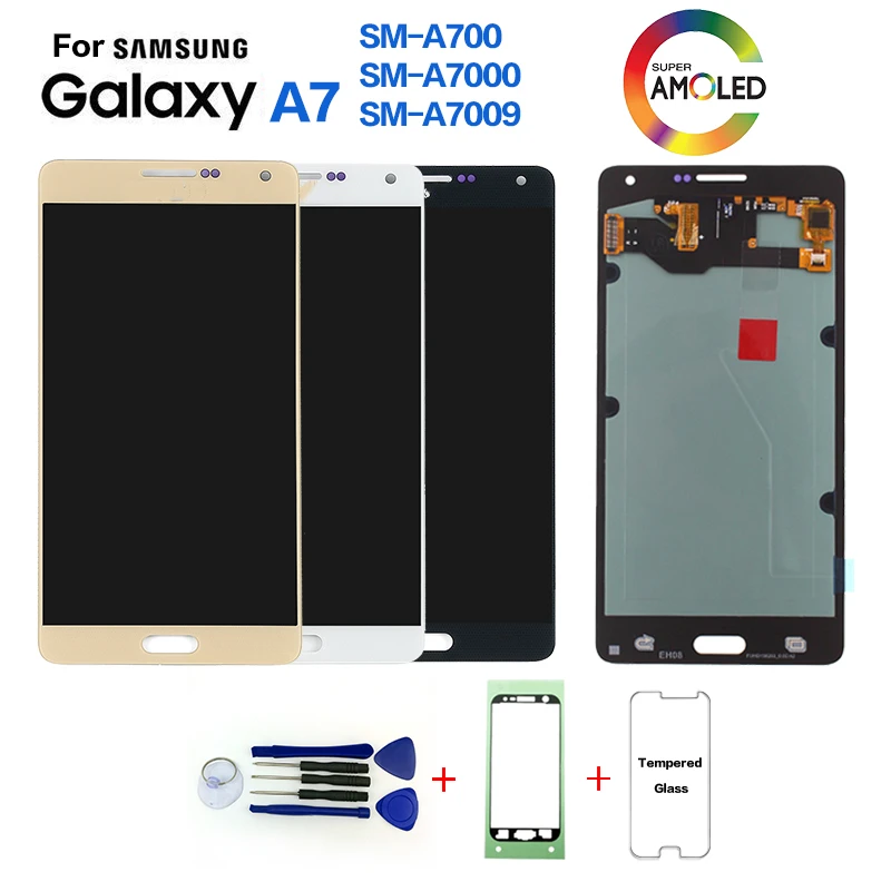 Дисплей с тачскрином Для Samsung Galaxy (A7/A700 /SM A700F) FullHD AMOLED черный золотой белый|Экраны
