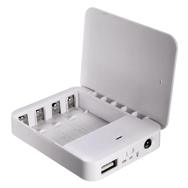 Универсальный DIY 4x AA USB банк питания для мобильного телефона чехол портативное