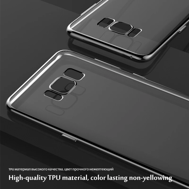 Силиконовый покрытый мягкий чехол TPU для Samsung Galaxy S9 S8 Plus S7 S6 Edge A5 A7 A3 Note 8 A6 2018 блестящая тонкая прозрачная обложка.