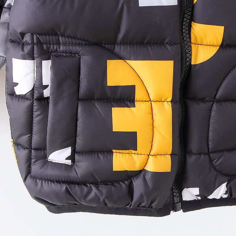 Детская теплая куртка на молнии с капюшоном и воротником зимняя для мальчиков