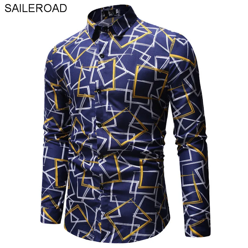 SAILEROAD новая весенне осенняя Модная брендовая мужская одежда Slim Fit Мужская рубашка