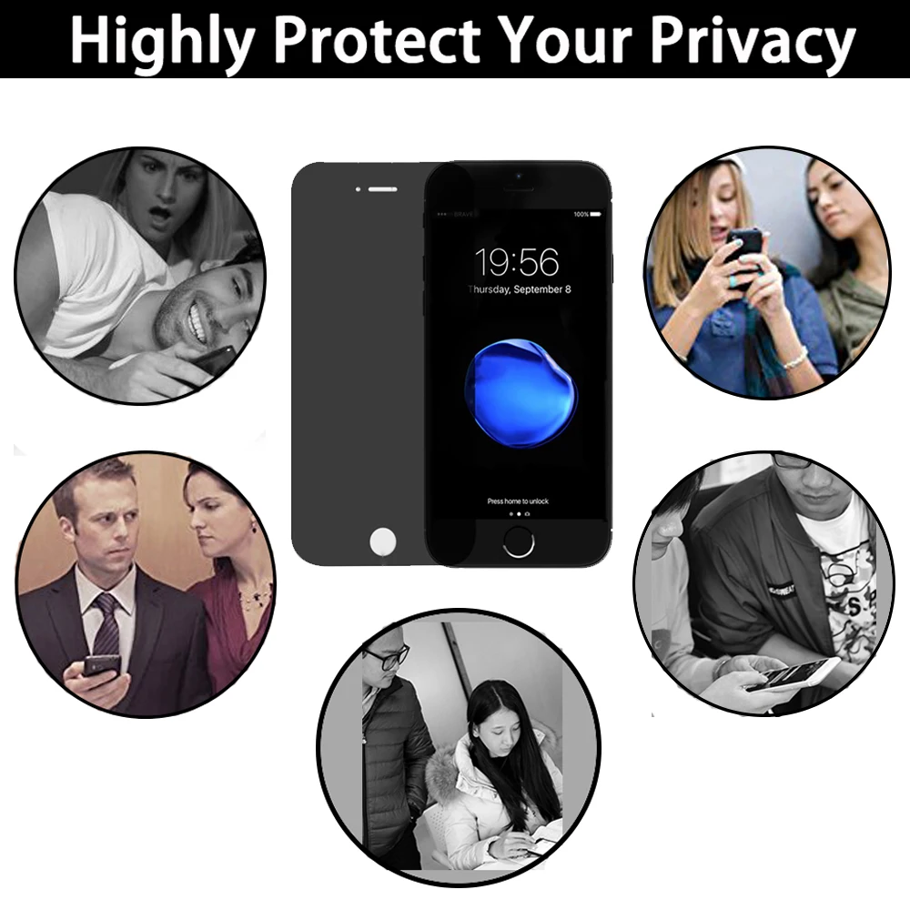 Связями матовое Защитное стекло для сохранения личной информации iPhone 7 8 6 6s