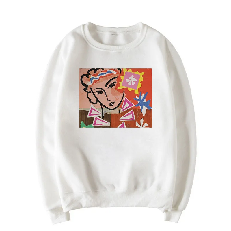 Matisse Art/зимние повседневные топы с длинными рукавами и принтом с героями мультфильмов большого размера, Женская толстовка, новая забавная Толстовка Harajuku с круглым вырезом