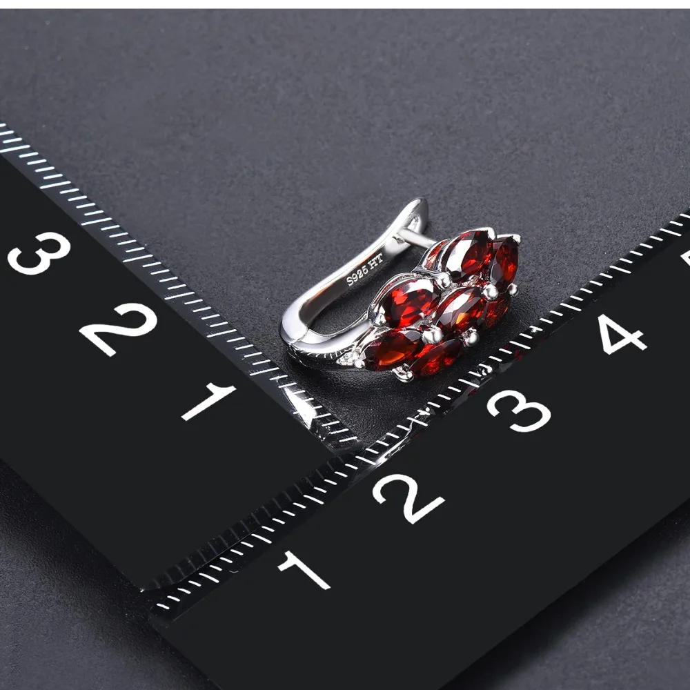 Hutang 4.06ct красный гранат, серьги-кольца, натуральный драгоценный камень, 925 пробы, серебро, хорошее элегантное ювелирное изделие для женщин, лучший подарок, Новинка