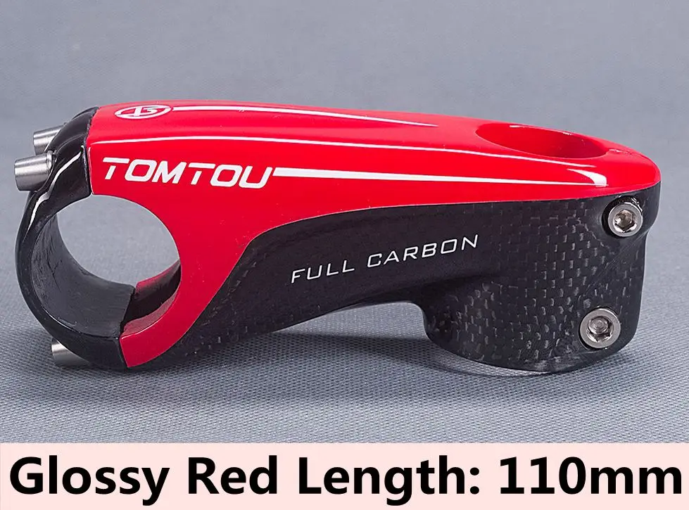 Glossy Red 110mm Новое поступление TOMTOU сверхлегкий полный 3k из углеродного волокна, шоссейный велосипед стволовых 6 градусов 80/90/100/110 мм горный велосипед Запчасти 145 г - Цвет: Glossy Red 110mm