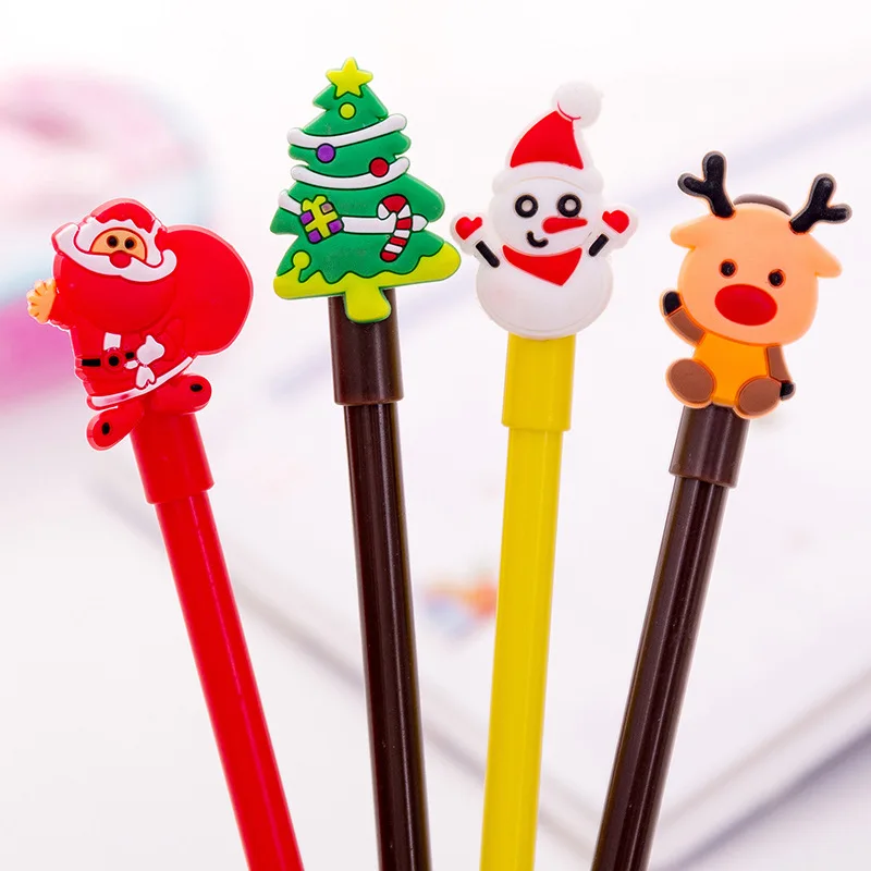 24 Pcs Creative Cartoon Christmas Series Small Refreshing Neutral Pen Student Examination Pen Black Pen Signature Pen Stationery