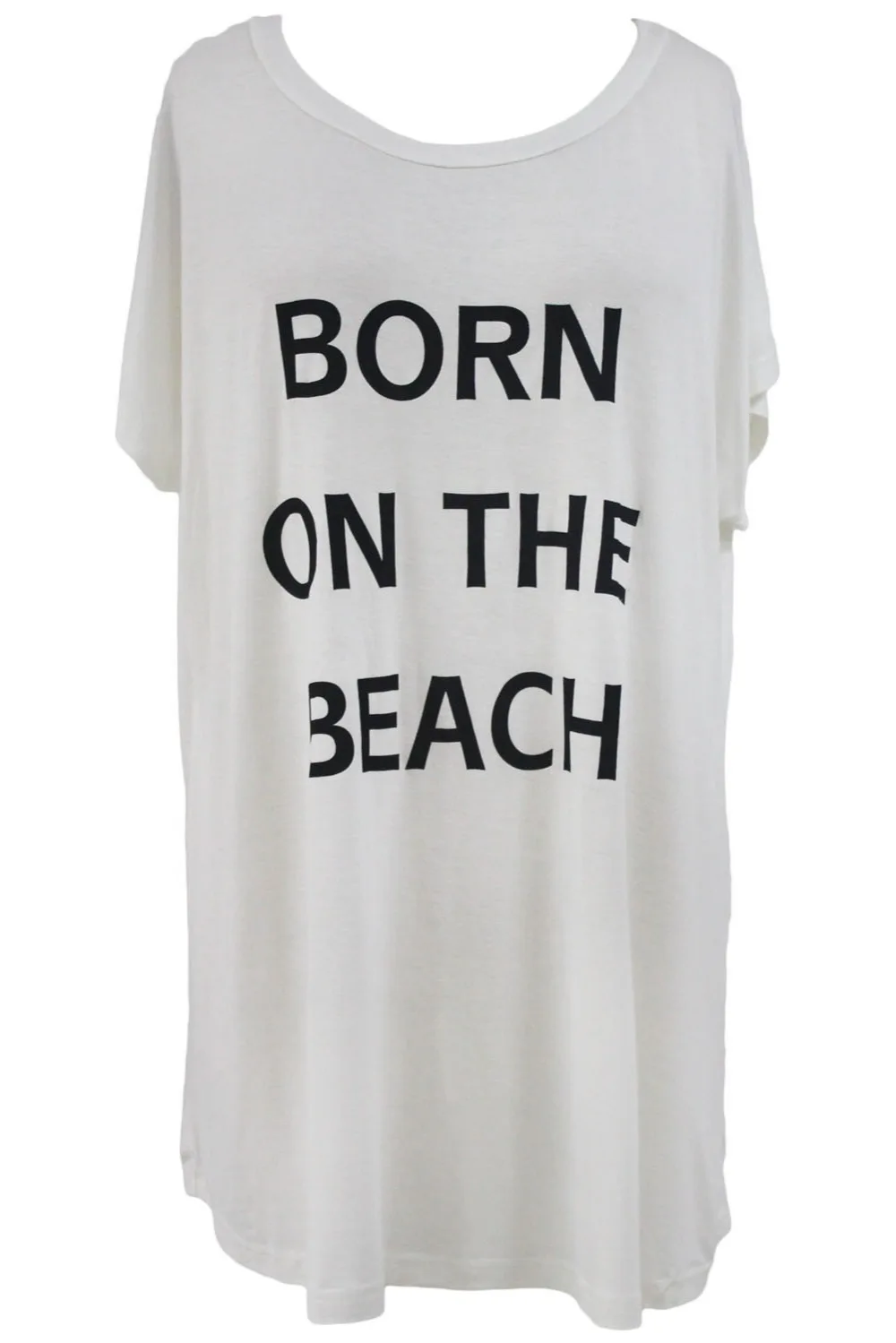 FIYOTE 2017 Summer Born On The Beach White T-shirt Loose Beachwear Bikini Cover-Up robe de plage LC42165 saida praia Tunic |