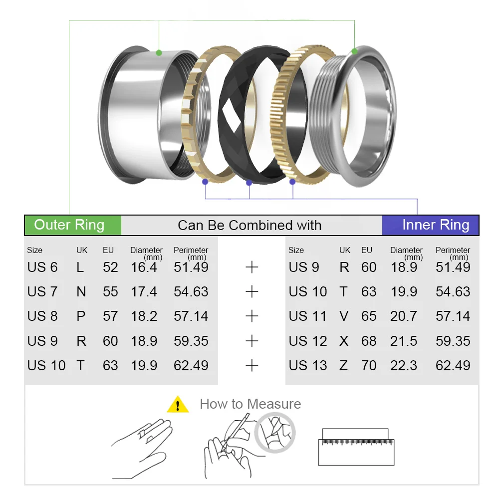 Floya Gold Ring Women Stainless Steel Wedding Rings Interchangeable Arctic Symphony Collection Bague Original Design | Украшения и