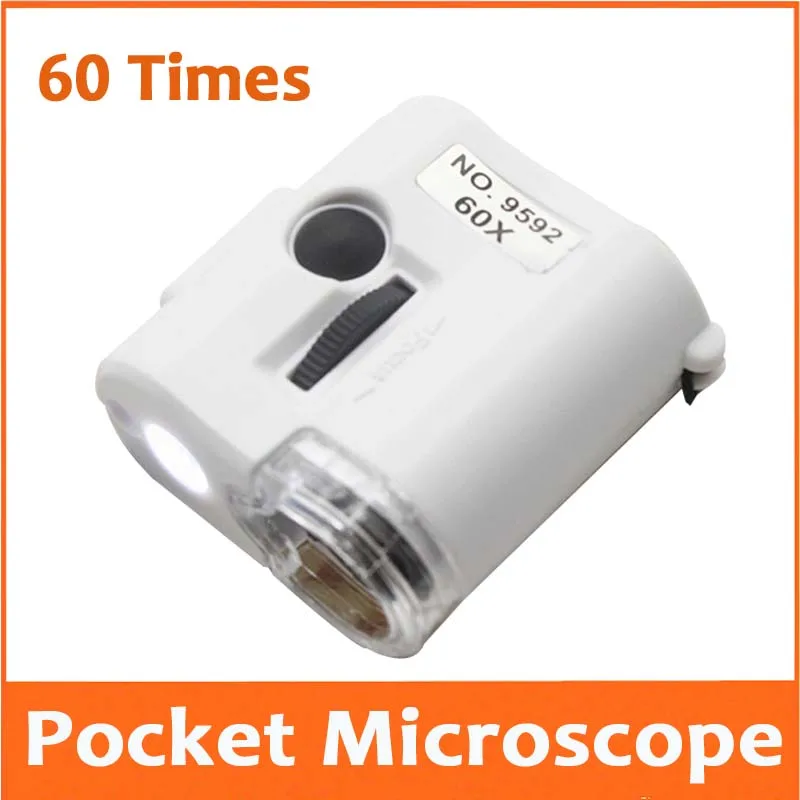 

60X Illuminated Loupe Microscope StudentScience Experiment 60Times LED Light Source Lamp Checking Antique Magnifying Glass