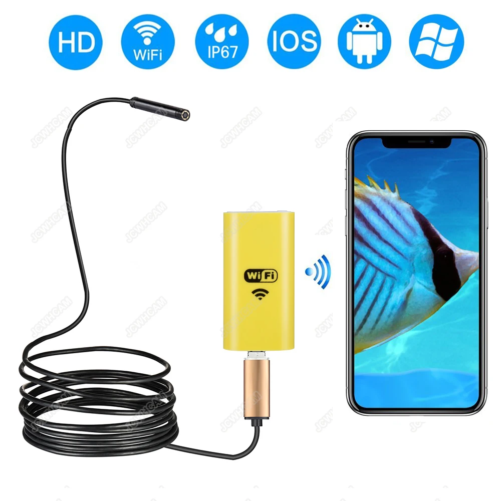 2 МП 720P WiFi эндоскоп 8 мм 1/2/5/10 м 1280*720 HD бороскоп Инспекционная камера с 6
