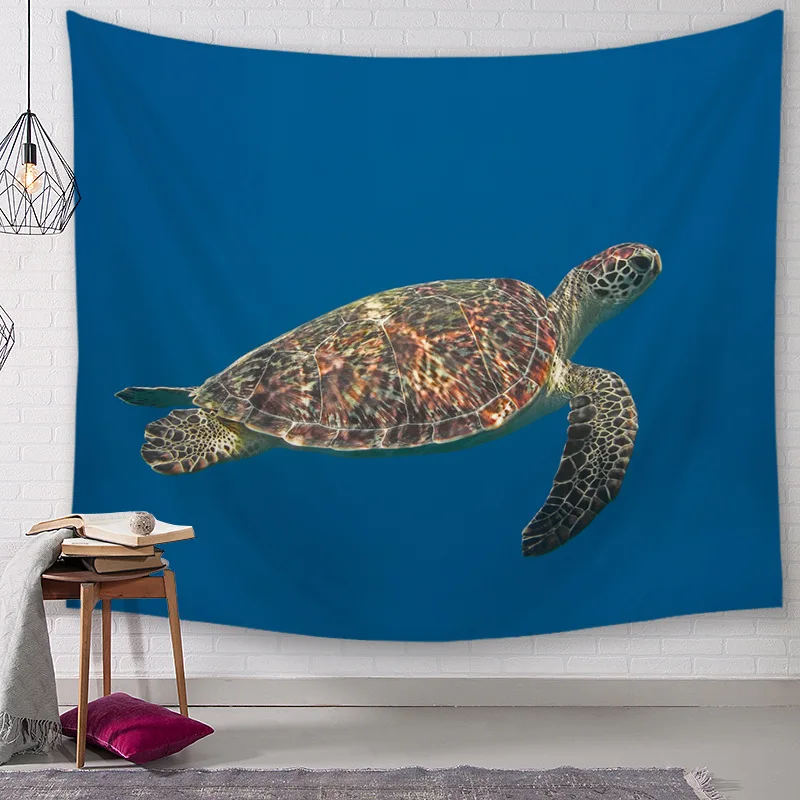 Morigins New Fashion Marine Style Tapestry Sea Turtle Wall Hanging Animal Pattern Home Decoration Textile Blankets Z2 | Дом и сад
