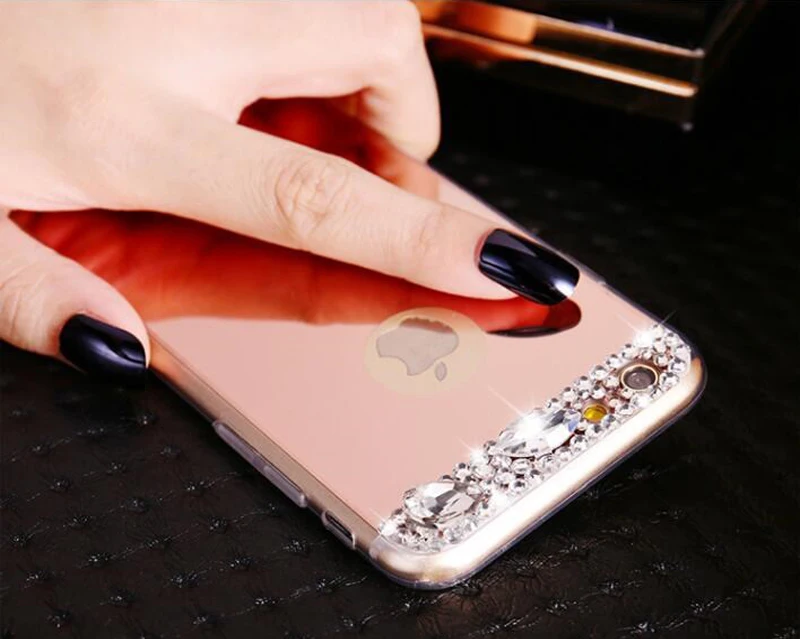 Для Apple iPhone X 10 Алмазный Блестящий зеркальный чехол для 8 7 6 6S Plus 5 5S SE с блестящим