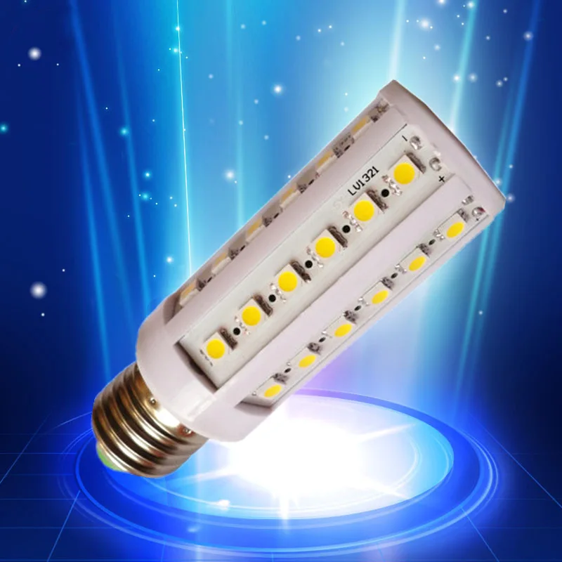 Сверхъяркая светодиодная лампочка SMD5050 E27/E14/B22 7 Вт/10 Вт/15 Вт кукуруза теплый/белый