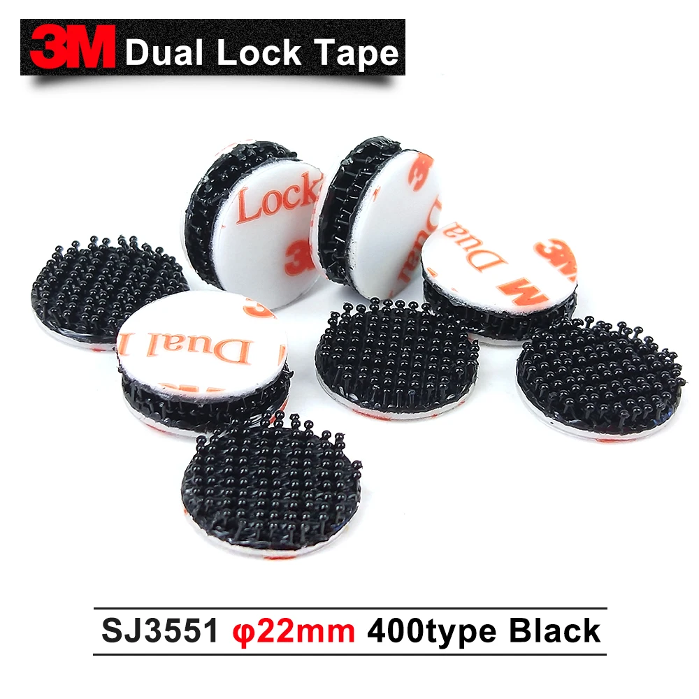

Dual Lock SJ3551 Black Type 400 Mushroom Reclosable Fastener Tape Bacing VHB adhesive tape 22mm circle 30pcs/lot