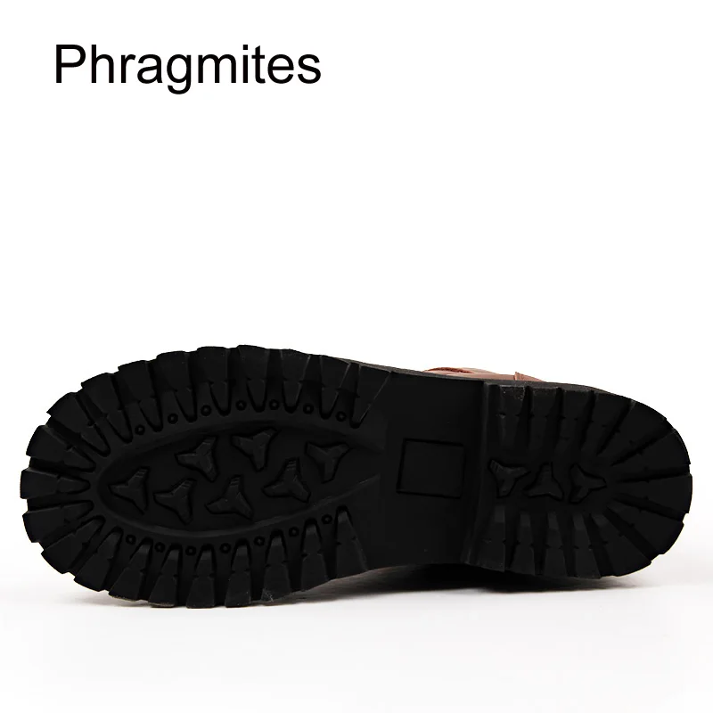 Phragmites/высокие коричневые ботинки унисекс; маленькие размеры 37; zapatos mujer; новая зимняя обувь черного цвета для влюбленных; водонепроницаемые мужские военные ботинки