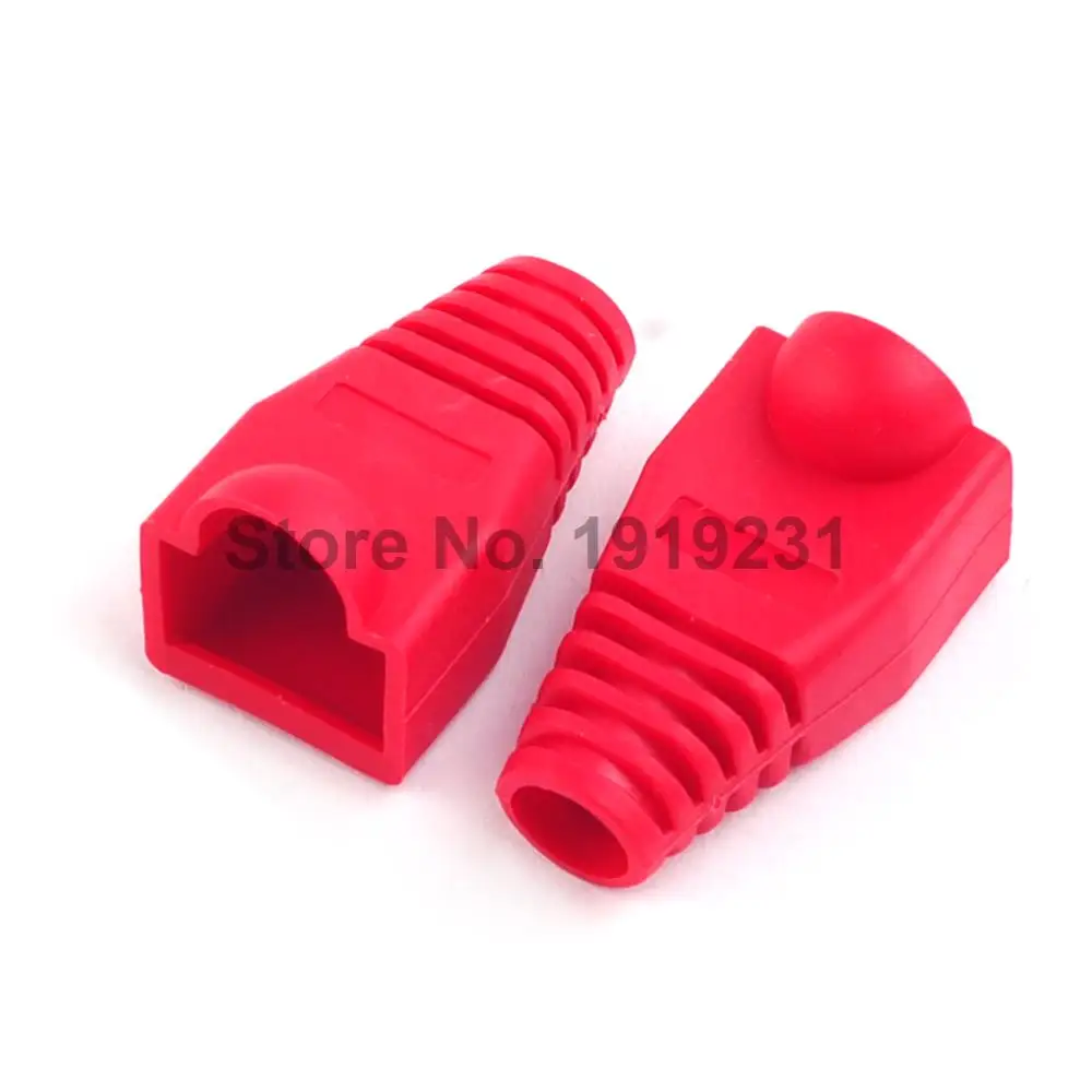 

50 шт. RJ45 коннектор шапки cat5 cat5e cat6 разноцветный защитный рукав для сетевых разъемов Ethernet кабель красный