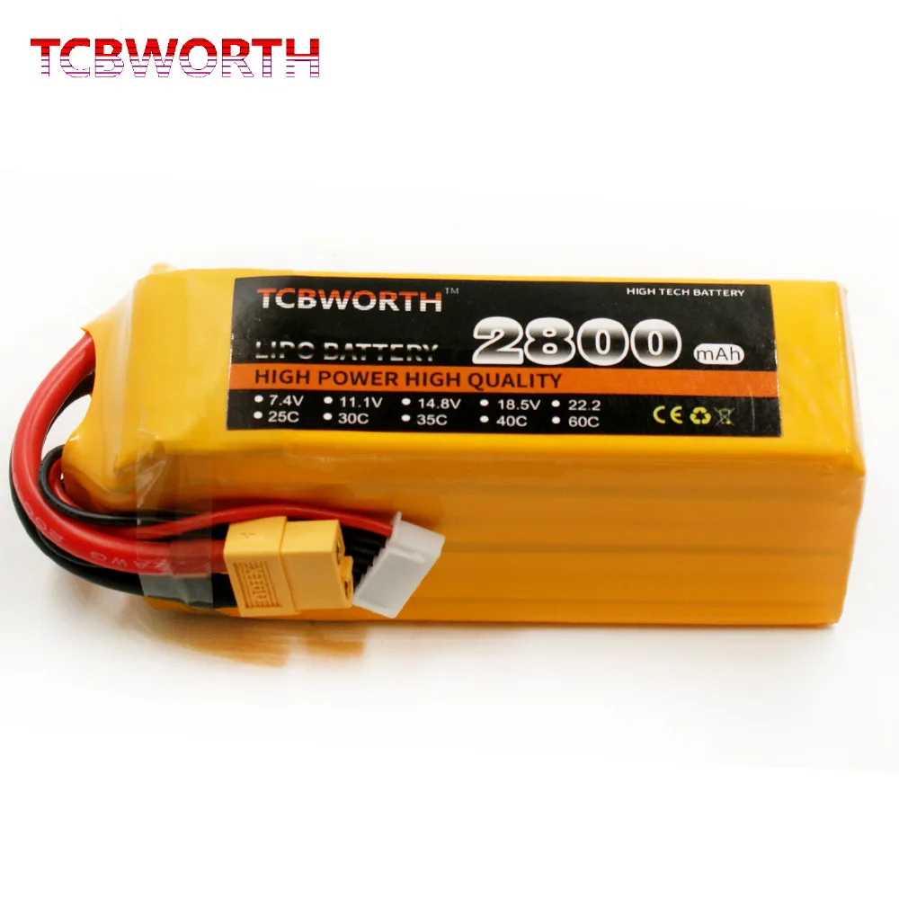 TCBWORTH 22 2 в 2800 мАч 35C 6S RC LiPo аккумулятор для радиоуправляемого самолета вертолета