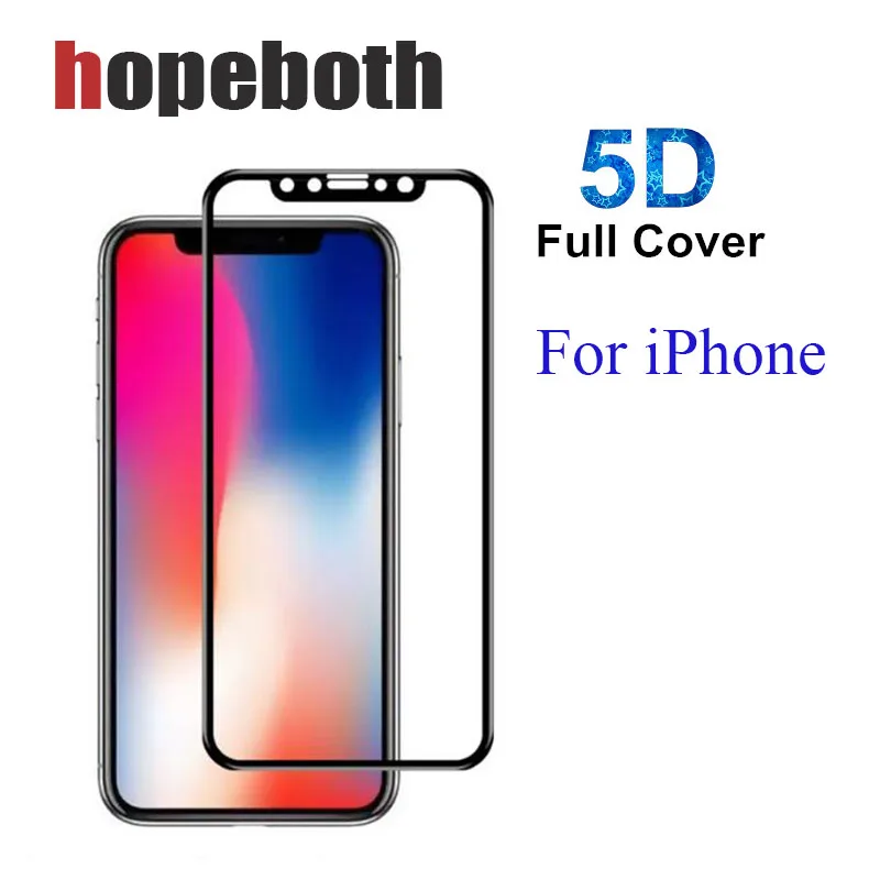 Высокое качество полное покрытие экрана протектор для iPhone X 8 7 6 5D закаленное