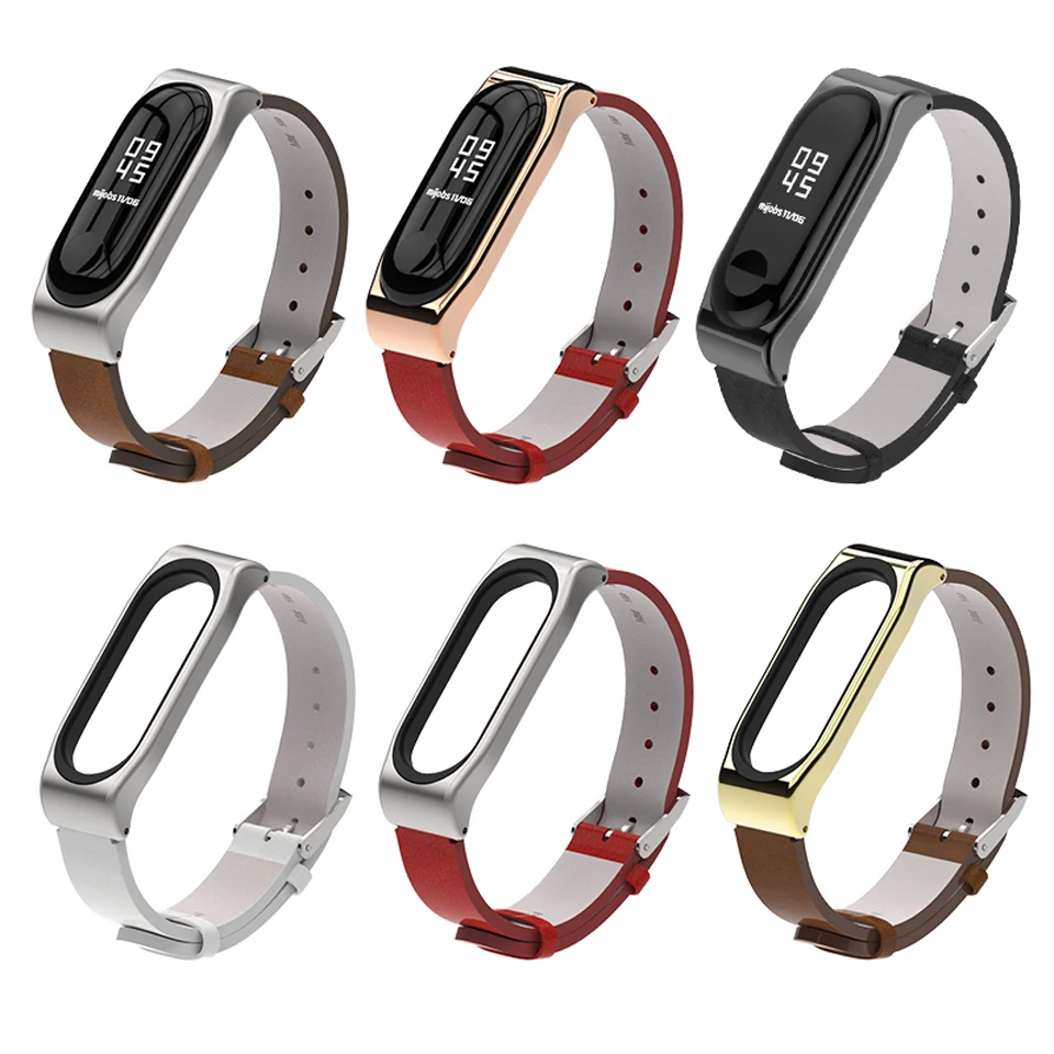 Кожаный ремешок Mijobs для Xiaomi Mi Band 4 сменный наручных часов 3 смарт-браслет Miband Mi3 |