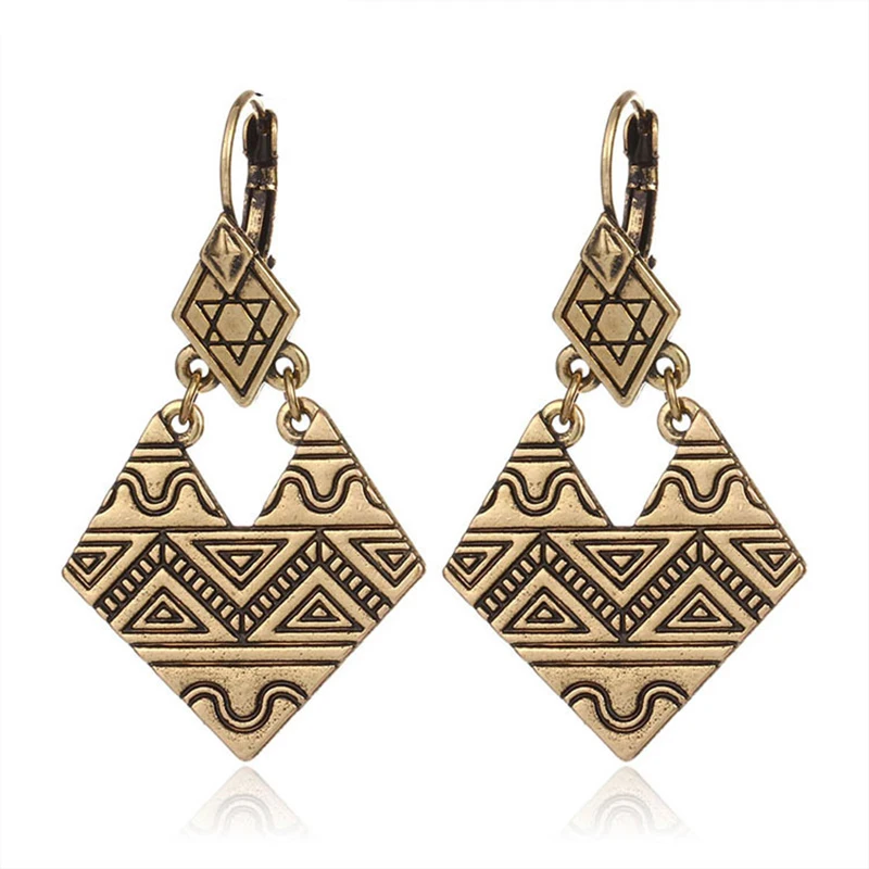 Женские Геометрические серьги из металлического сплава в стиле ретро египетском