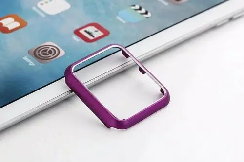 Purple Металлический чехол из алюминиевого сплава для Apple Watch Series 3 2 1 цветной защитный бампер чехол для iWatch 42 мм 38 мм чехол для часов - Цвет: Purple
