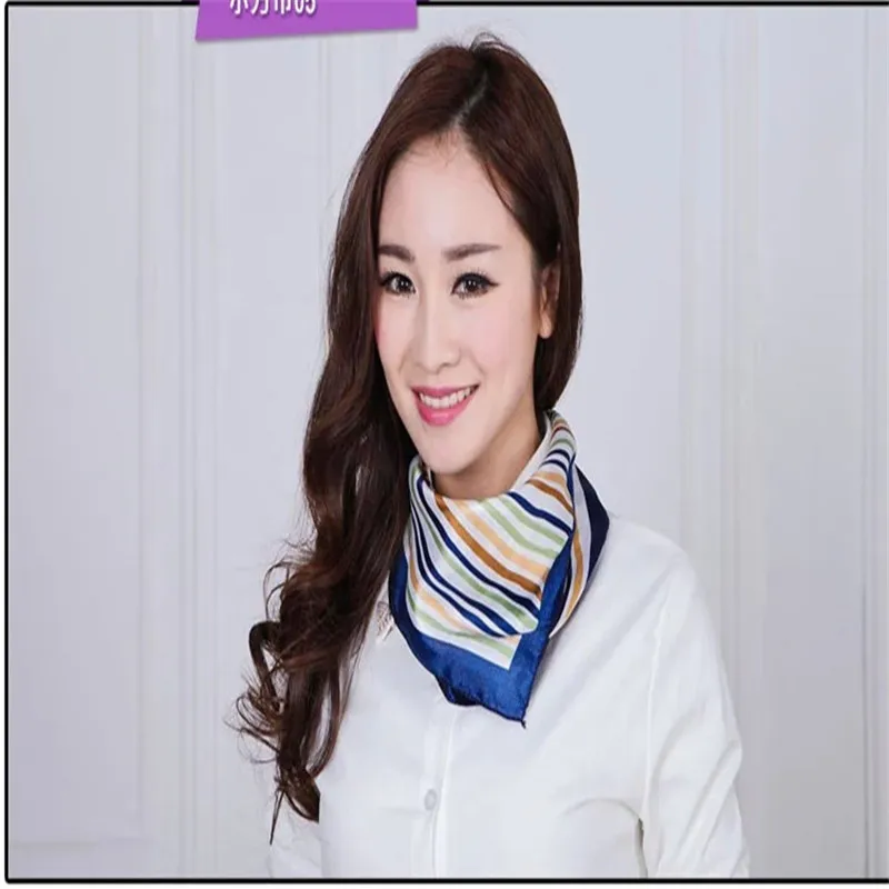 Новая модная женская одежда для работы шелковый шарф с принтом атласный