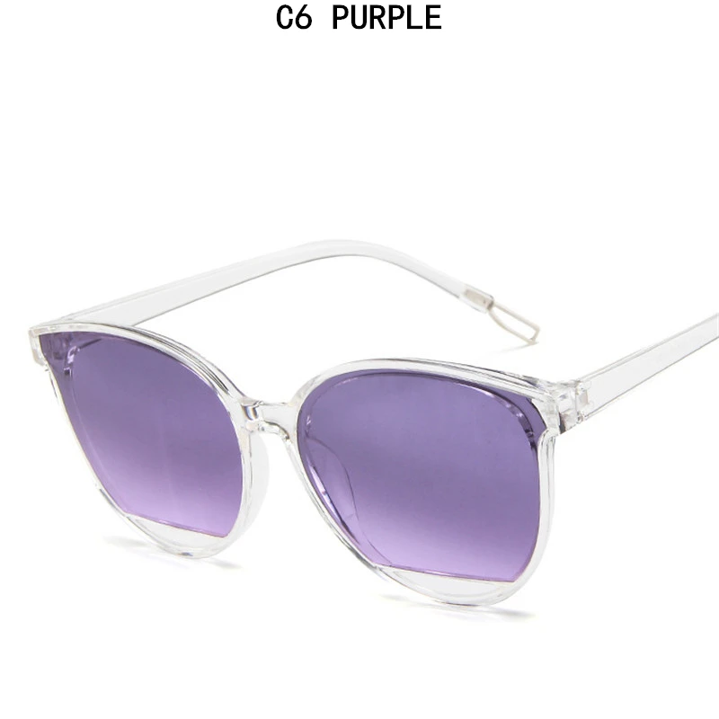 Purple Новинка, кошачий глаз, женские солнцезащитные очки, тонированные цветные линзы, Мужские Винтажные Солнцезащитные очки в форме, женские очки, синие солнцезащитные очки, фирменный дизайн - Цвет линз: Purple