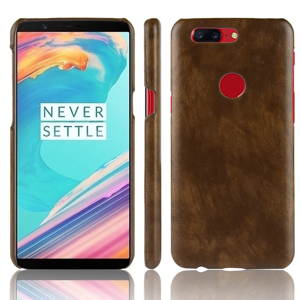 Ретро Кожаный чехол для One Plus 5T личи Кожа противоударный жесткий OnePlus 1 + телефона s