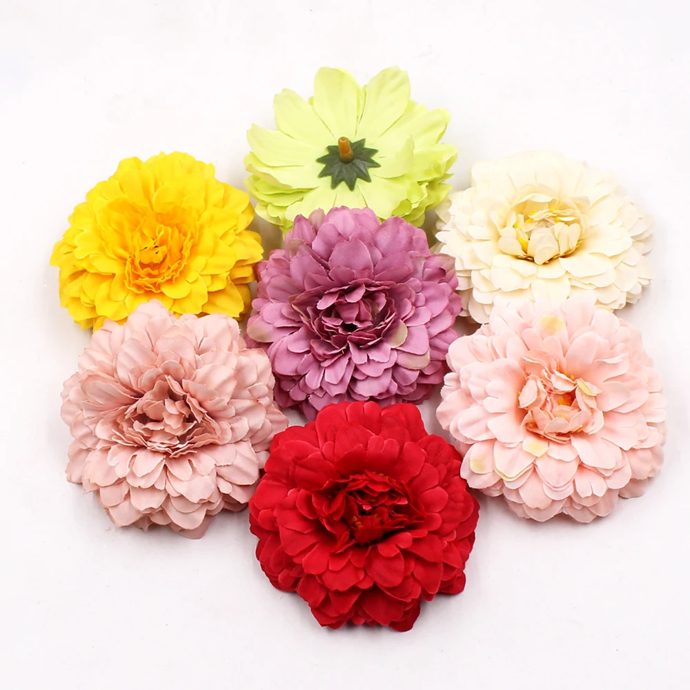 

5Pcs Silk Marigold Artificial Flowers Head DIY Craft Gifts Accessories for Wedding Home Decoration Handmade Wreath Fake Flowers