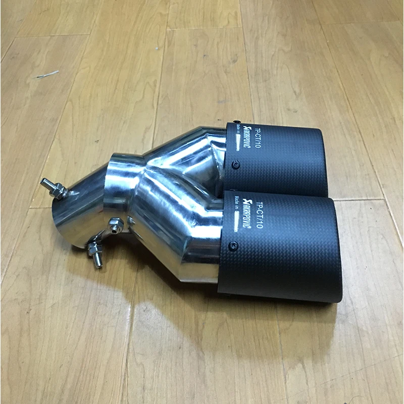 Изгиб двойной выход Akrapovic углеродное волокно выхлопные наконечники для
