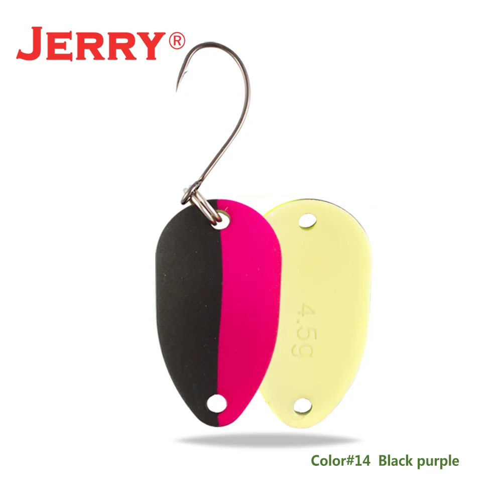 Jerry pesca 2 г 3,5 г 4,5 г несколько цветов микро рыболовные ложки форель ложка рыболовные приманки-Воблеры Спиннер приманка - Цвет: 14 black purple