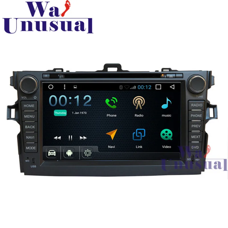 

WANUSUAL 8"Android 6.0 Auto GPS Navigation For Toyota Corolla 2012 with Wifi BT Mirror link Quad Core 16G TV 3G 1024*600 Maps