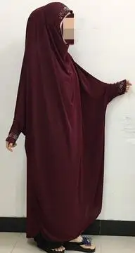 wine Стразы, юбка, одежда, большой размер, хиджаб, химмар, длинные, с рукавами, свободный размер - Цвет: wine