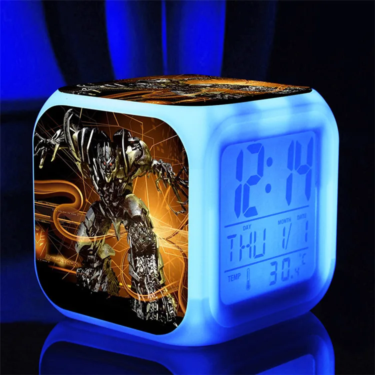 [Wanpy family] Как приручить дракона изменение цвета будильник для детской комнаты прикроватный Настольный будильник - Цвет: Лиловый