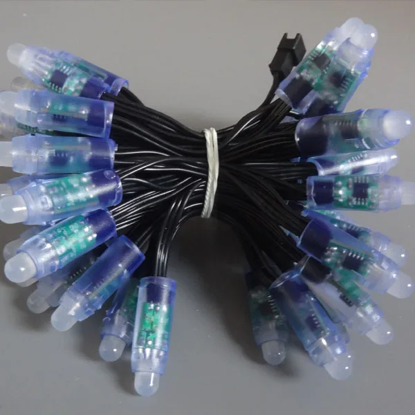 12 мм RGB полный светодиодный пиксельный модуль (WS 2811IC) DC5V вход 50 шт. в шнуре IP68 во
