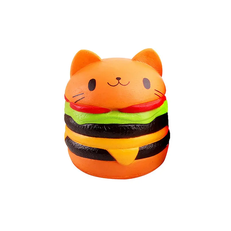 

2018 Cute Kawaii Soft Squishy Jumbo Cartoon Cat Hamburger Scented Slow Rising Exquisite Kid Soft Decompression Fun Toys Relax
