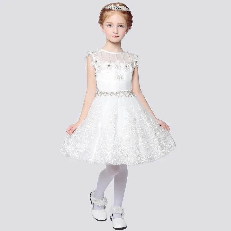 Новые Платья с цветочным узором для девочек праздничное платье принцессы