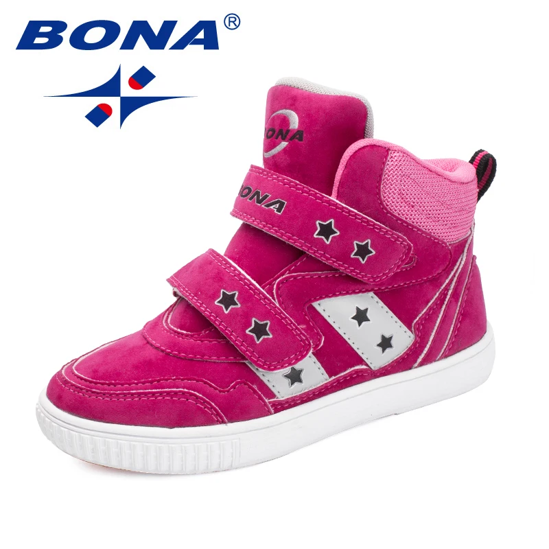 

BONA New Popular Style Children Casual Shoes Hook & Loop Girls Flats Synthetic Boys Loafers Outdoor Fashion Sneakers Shoes