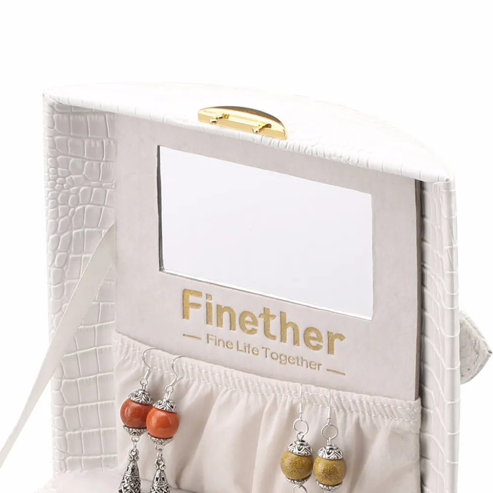 Коробка ювелирных изделий Finether из искусственной кожи с тиснением под крокодила