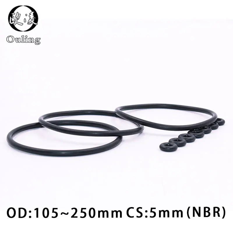 Уплотнительное резиновое кольцо NBR уплотнительное CS5mm OD105/110/115/120/125/150/250 мм