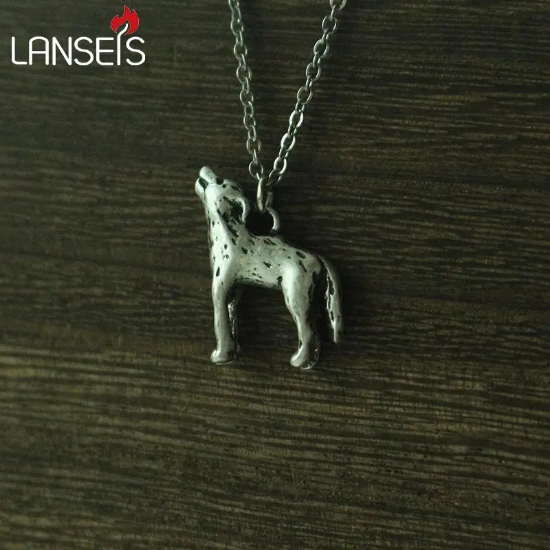 Lansix 1 шт. Воющий волк 3D ожерелье с двусторонним покрытием из цинкового сплава