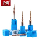 Концевая фреза HUHAO с коническим шариком HRC55, вольфрамовое твердое Карбидное покрытие, фреза с ЧПУ, фреза для гравировки, 2 шт.лот