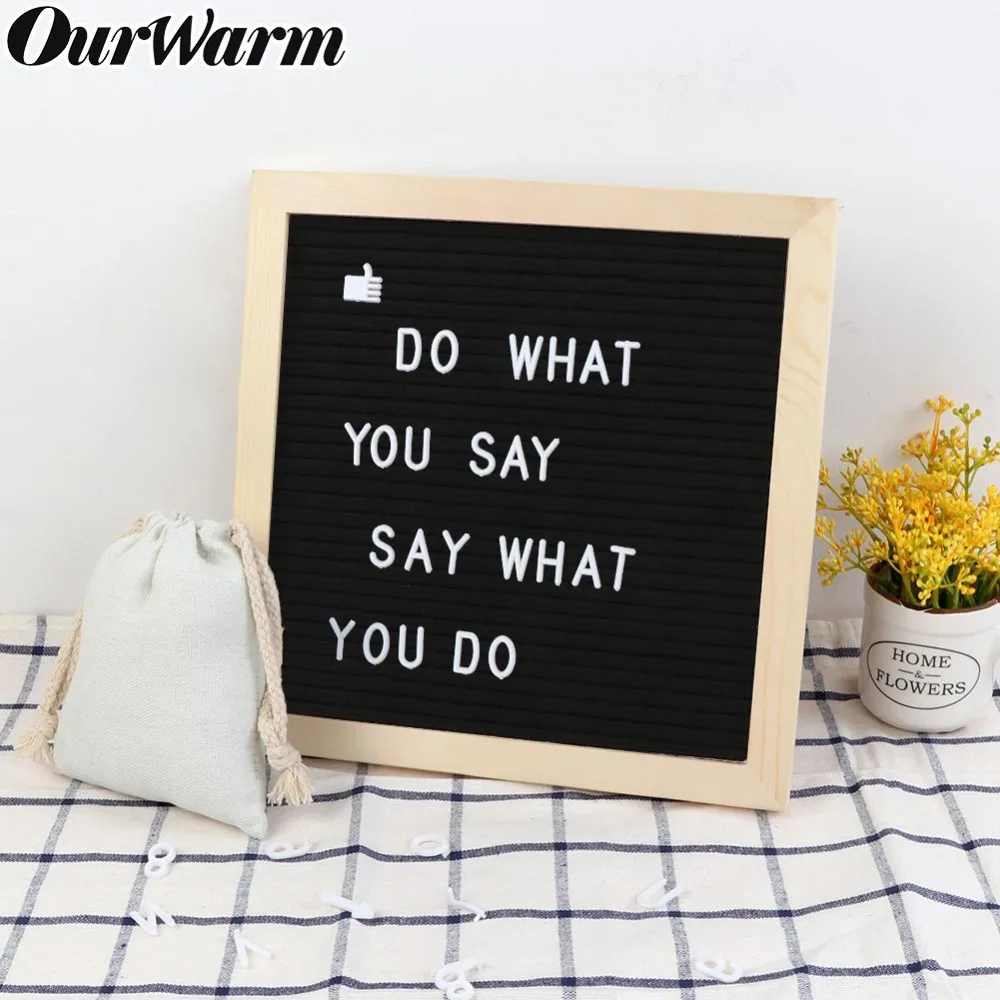 OurWarm DIY войлочная доска для сообщений деревянная рамка Сменные символы цифры персонажи бар офис свадьба знак декоративная доска