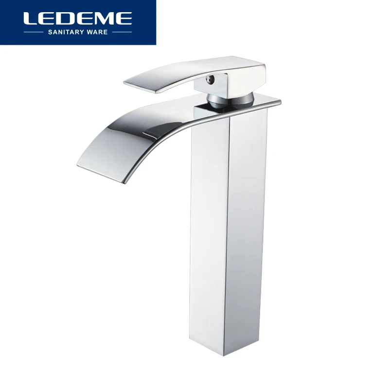 Медный смеситель для ванной LEDEME с одной ручкой кран горячей и холодной воды