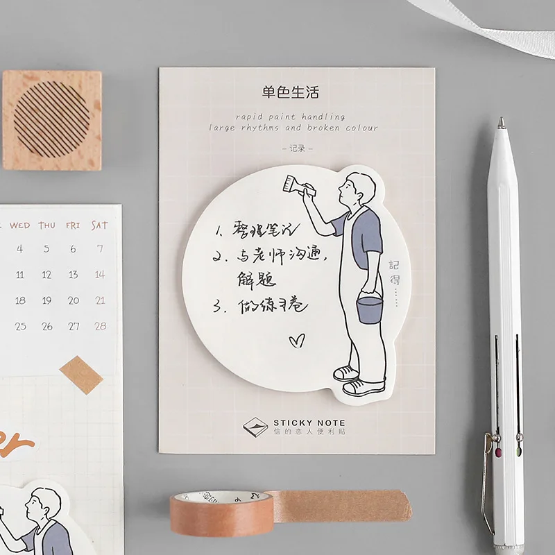 Kawaii милые девушки монохромный жизнь блокнот для заметок на клейкой основе
