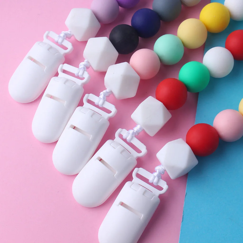 

Dummy Clip Baby Silicone Pacifier Clips BPA Free Teether Soother Pacifier Chain Holders Chewable Beads Teething Toy