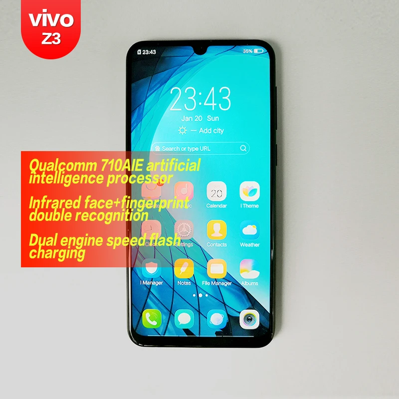 VIVO Z3 Оригинал Snapdragon 670/710AIE 16 МП фронтальная камера LTE Android 8 1 4G/6G + 64G/128G 6 3 &quotэкран