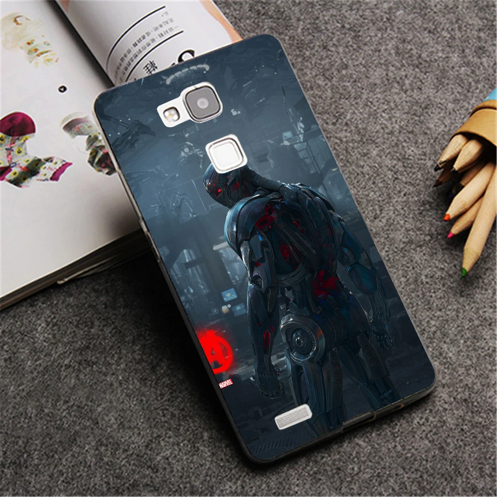 DLS мстители герои ultron Твердый Переплет Чехол для Huawei P8 Lite P9 Плюс &amp Mate 7 8 мода Вниз